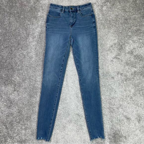 American Eagle Jeans Women's 2 Long Blue Jegging Skinny High Rise Medium Wash - Picture 1 of 14